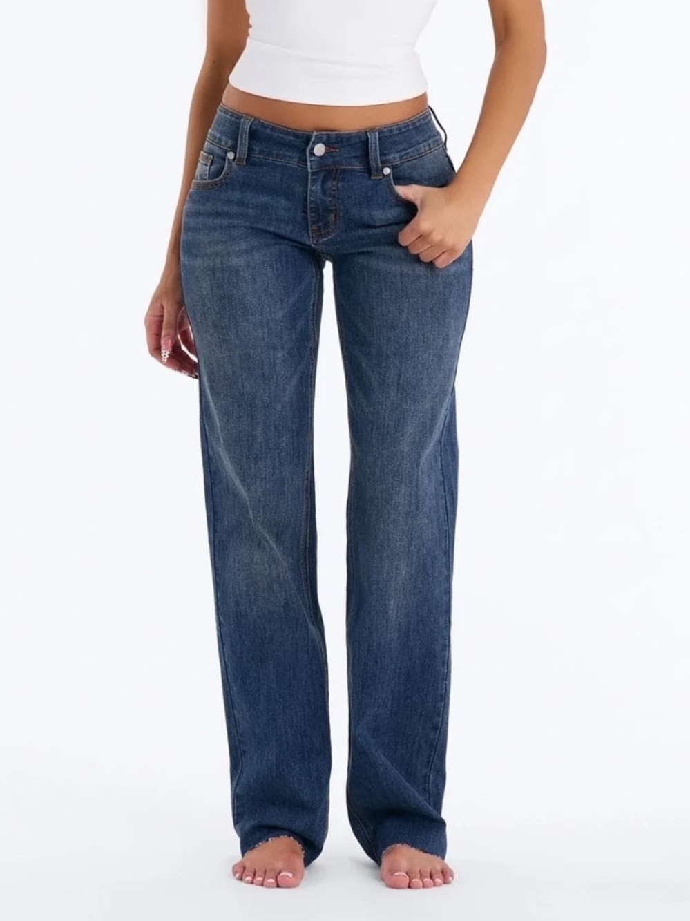 Fashion Nova Carlisle Low Rise Straight Leg Jeans
